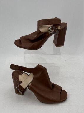 Leather Slingback Heeled Sandals – Women’s 39.5 | COA Included